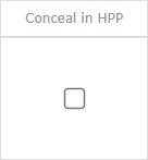 Medication event column header and checkbox for Conceal in HPP - Unconcealed